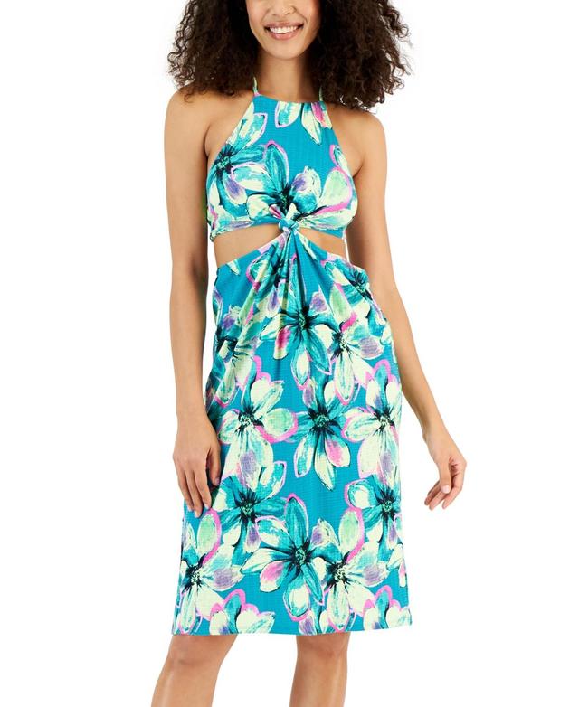 Miken Womens Halter Twist-Front Dress Cover-Up, Created for Macys - Atoll Product Image