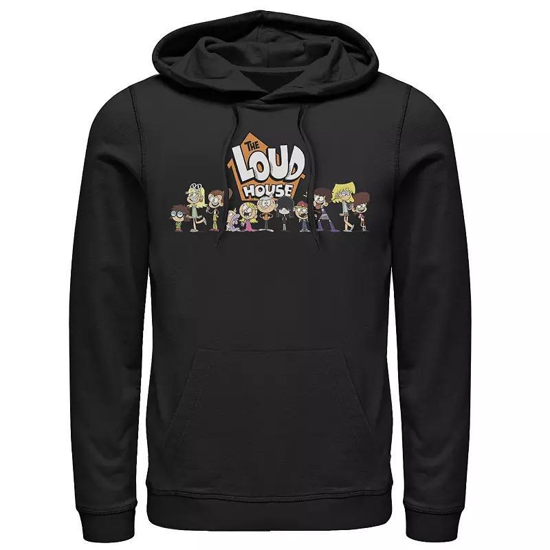 Mens Nickelodeon The Loud House Cast In A Row Logo Graphic Hoodie Grey Product Image