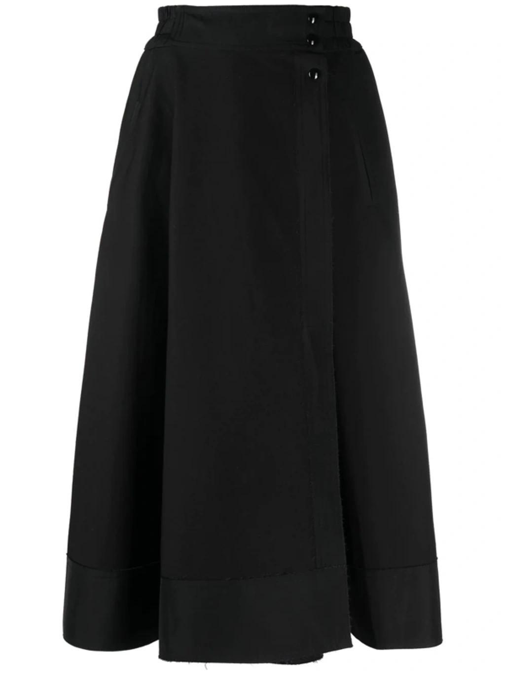 Side-buttoned A-line Skirt In Black Product Image