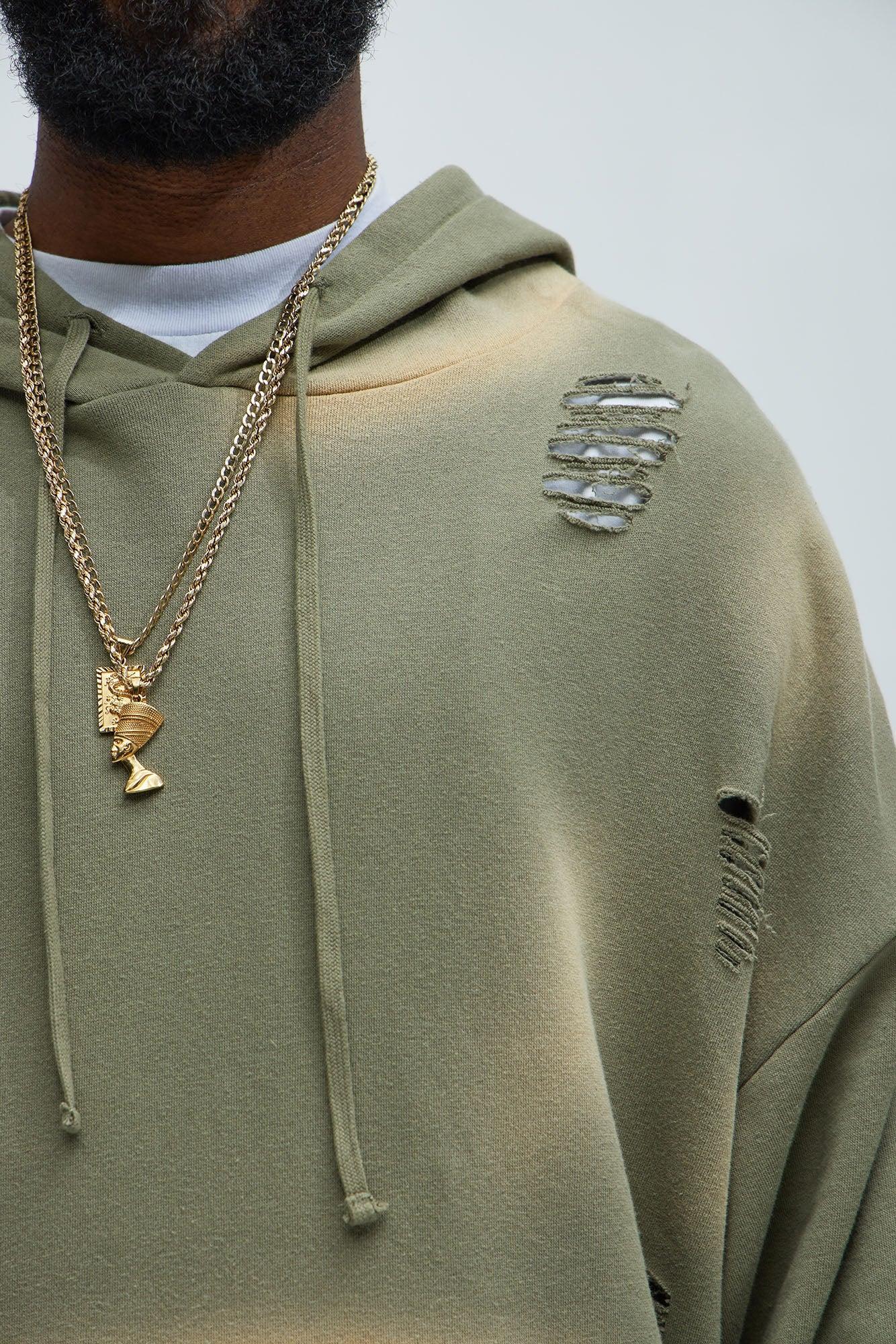 Tyson Brushed Oversized Hoodie - Olive Product Image