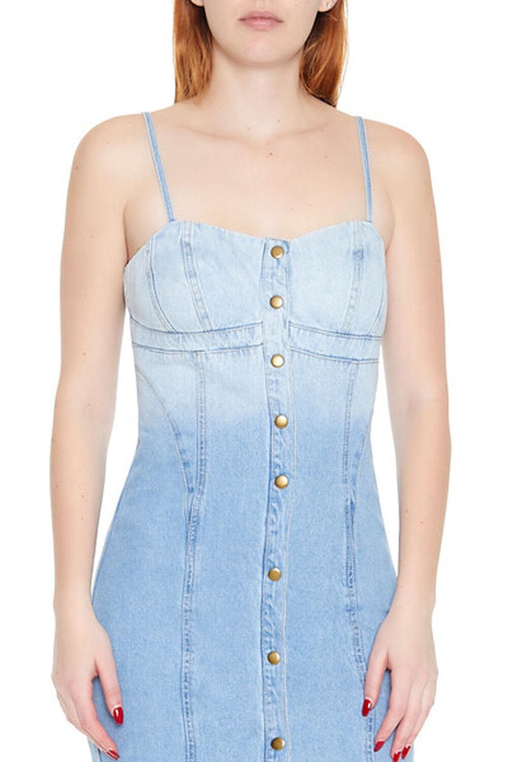 Die-Dye Denim Cami Midi Dress | Forever 21 Product Image