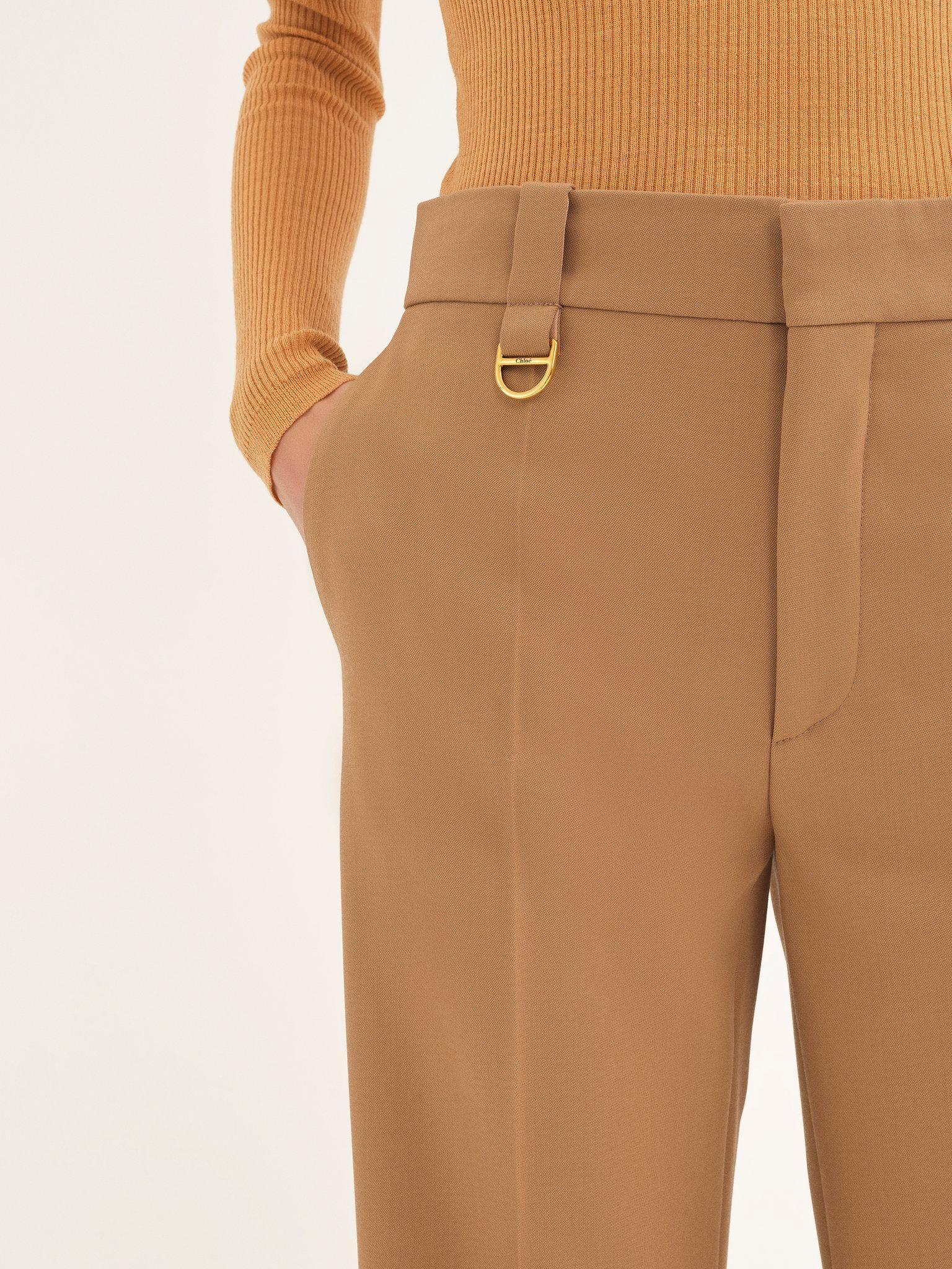 Cropped tailored pants in wool grain de poudre Product Image