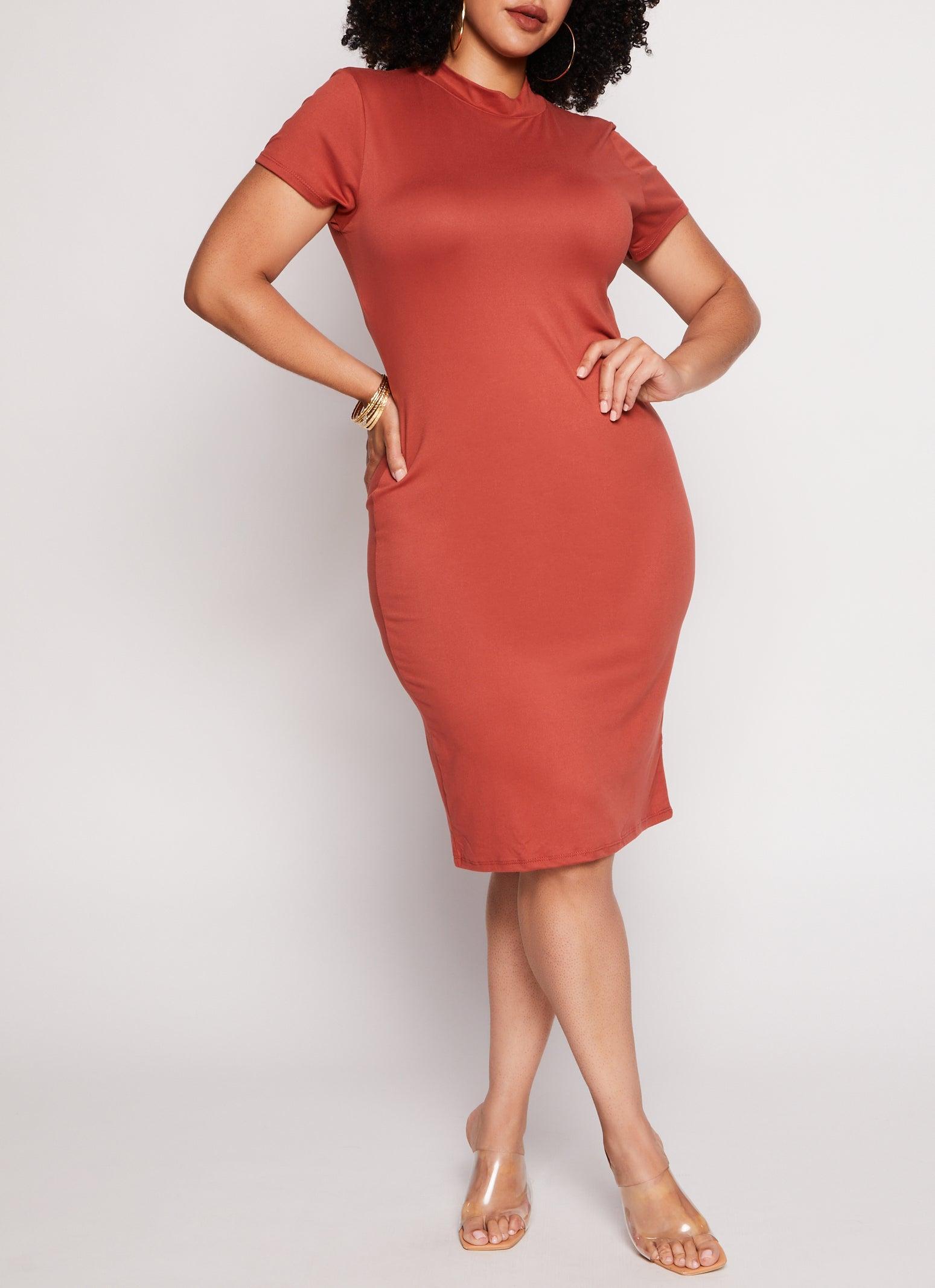 Womens Plus Size Midi T Shirt Dress Product Image