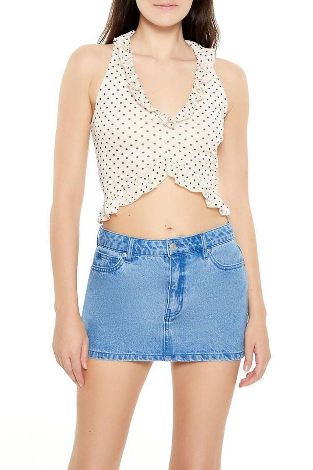 Polka Dot Mesh Crop Top | Forever 21 Product Image