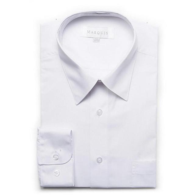 Marquis Men's White Long Sleeve With Slim Fit Dress Shirt 18.5 / 36-37 Product Image