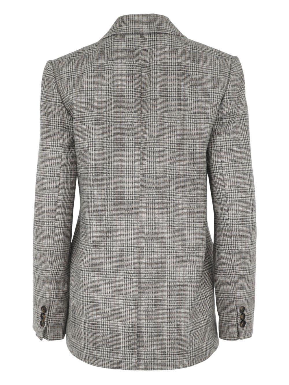 Plaid Check-pattern Blazer In Grey Product Image