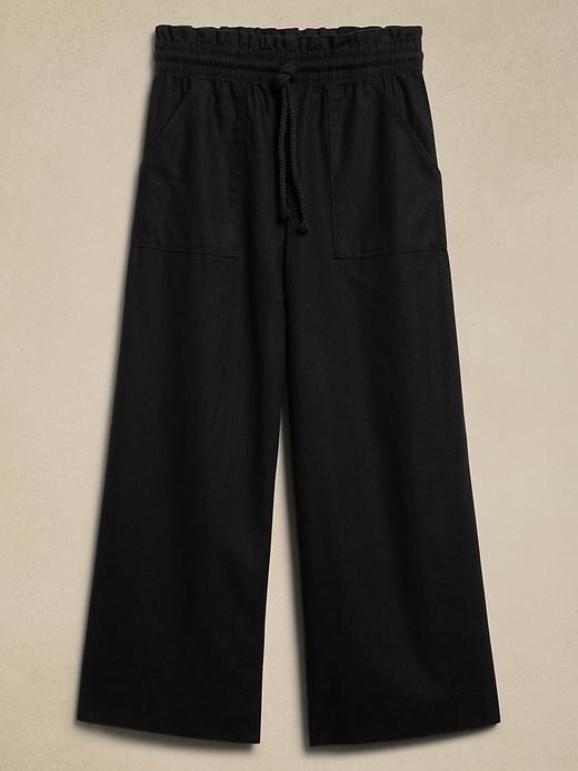 Hemp-Cotton Wide-Leg Paperbag Pant Product Image