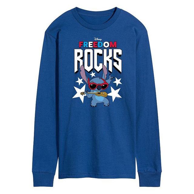 Disneys Lilo and Stitch Mens Freedom Rocks Long Sleeve Graphic Tee Product Image