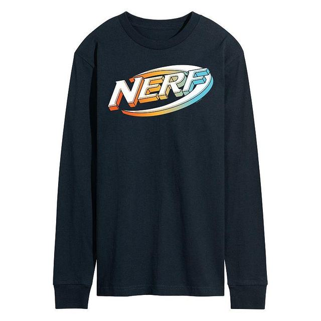 Mens Nerf 3D Logo Long Sleeve Graphic Tee Blue Product Image