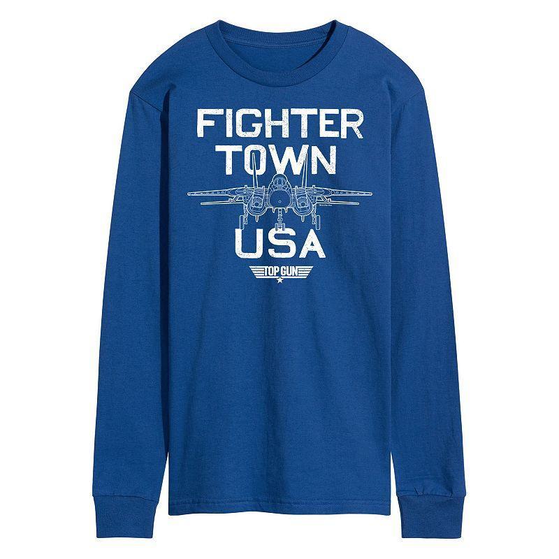 Mens Top Gun Fighter Town Long Sleeve Tee Black Product Image