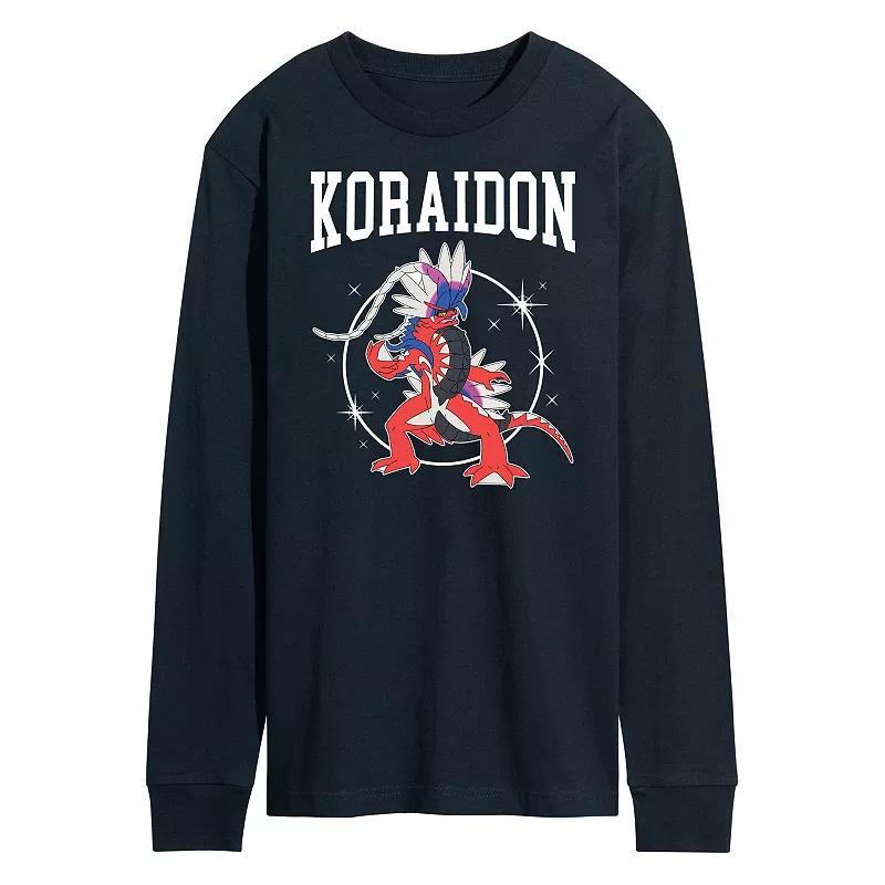 Mens Pokemon Koraidon Collegiate Long Sleeve Graphic Tee Blue Product Image