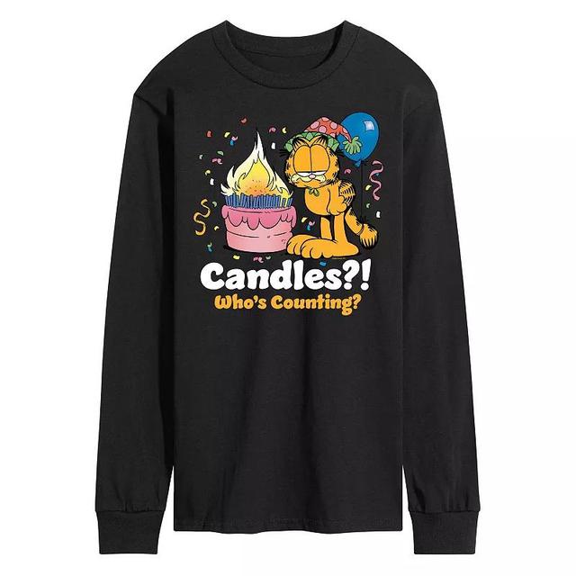 Mens Garfield Candles Whos Counting Long Sleeve Graphic Tee Product Image