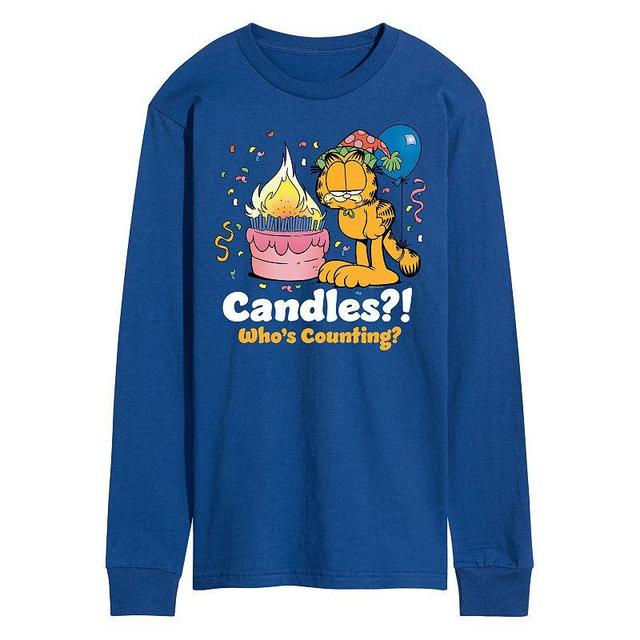 Mens Garfield Candles Whos Counting Long Sleeve Graphic Tee Product Image