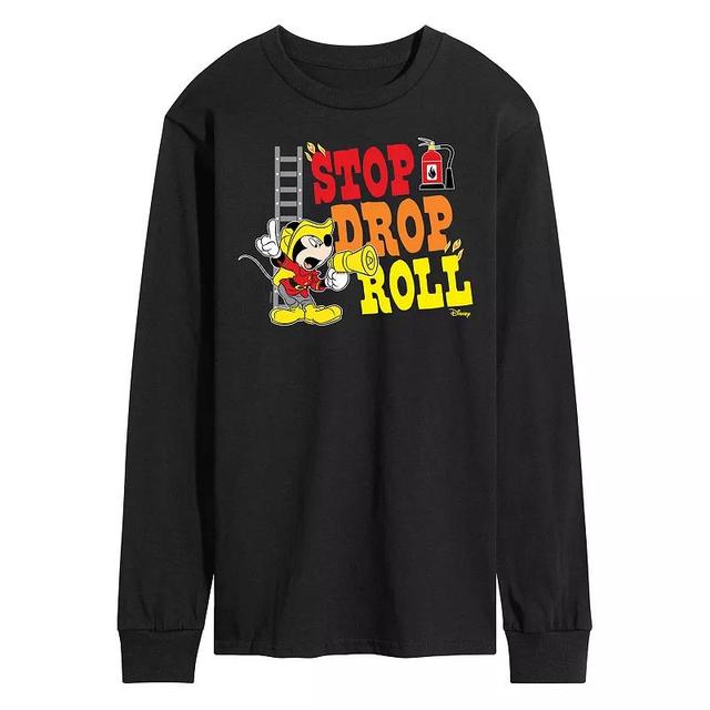 Disneys Mickey Mouse Mens Stop Drop Roll Long Sleeve Graphic Tee Product Image