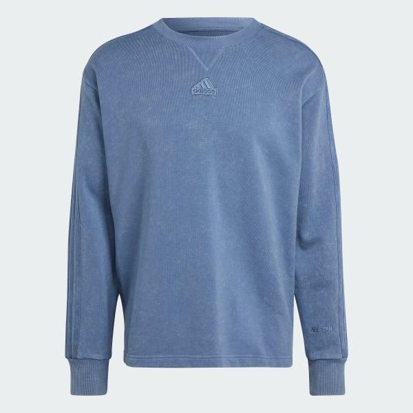 ALL SZN French Terry 3-Stripes Garment Wash Crew Sweatshirt Product Image