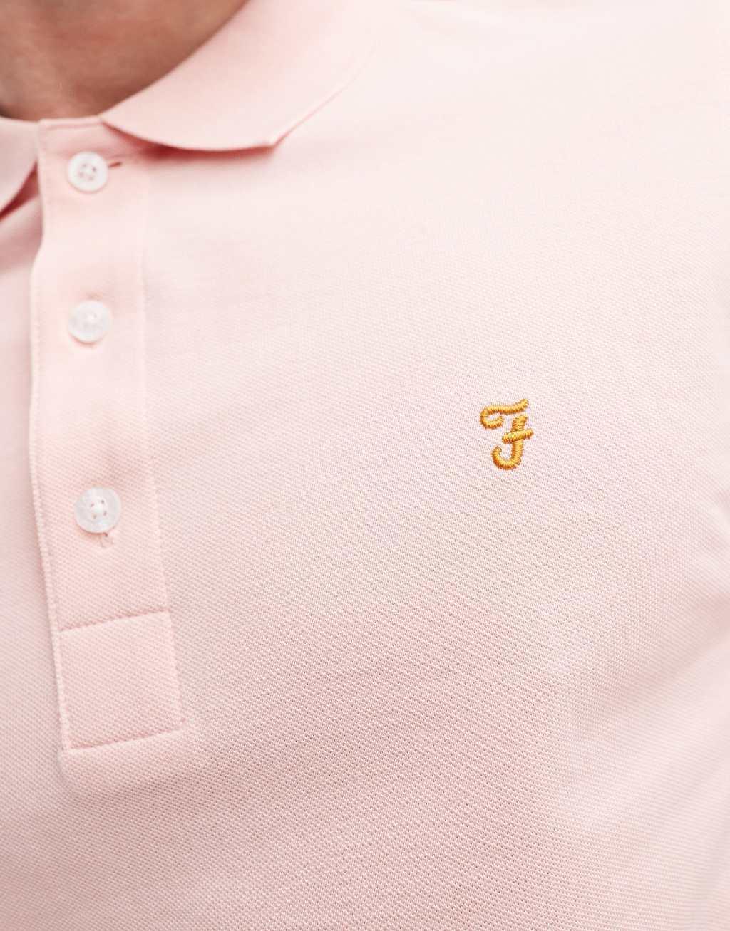 Farah short sleeve polo shirt in pink Product Image