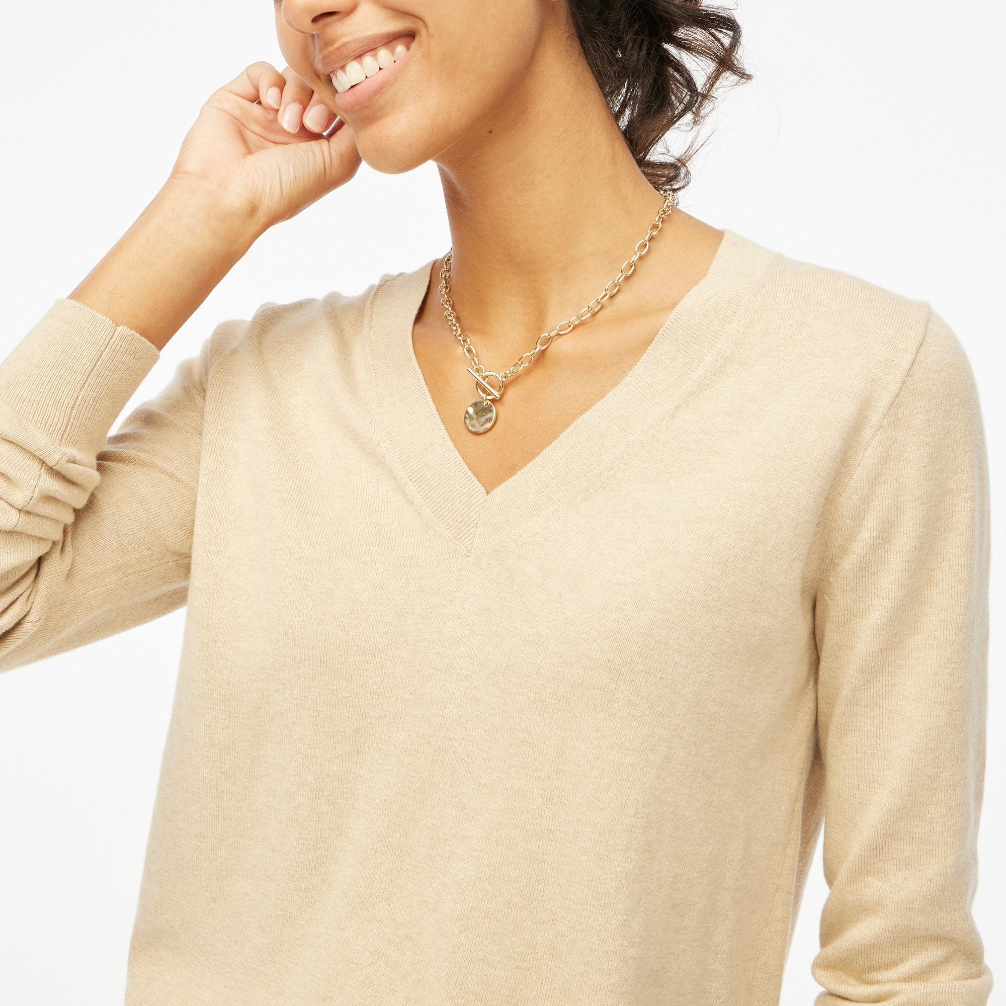 Cotton-blend V-neck sweater Product Image