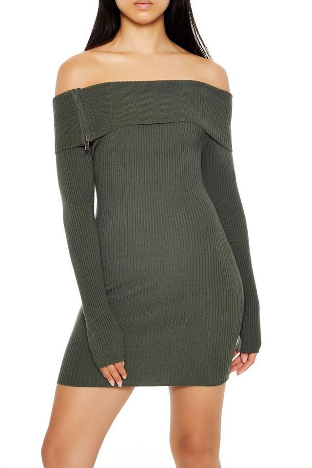 Off-the-Shoulder Mini Sweater Dress | Forever 21 Product Image