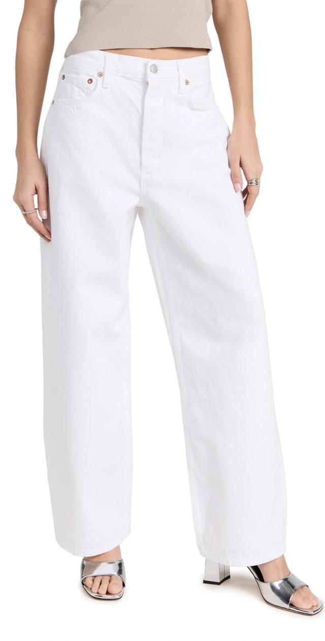 Low Rise Baggy Organic-denim Jeans In White Product Image