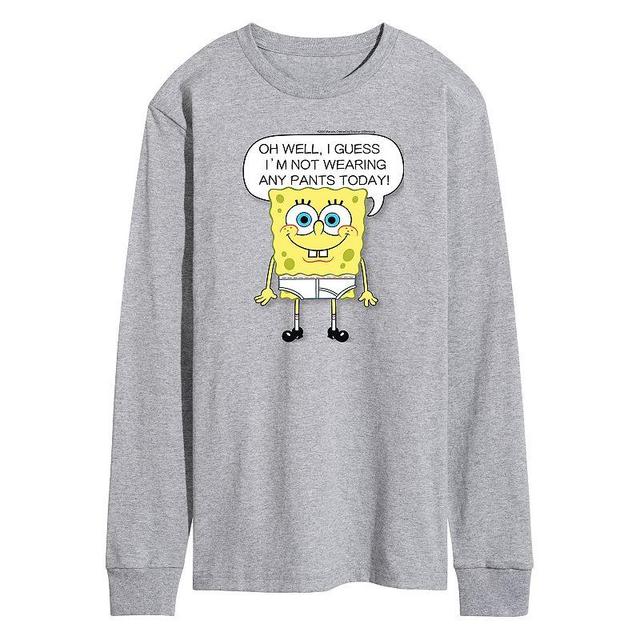 Mens SpongeBob SquarePants No Pants Tee Grey Product Image