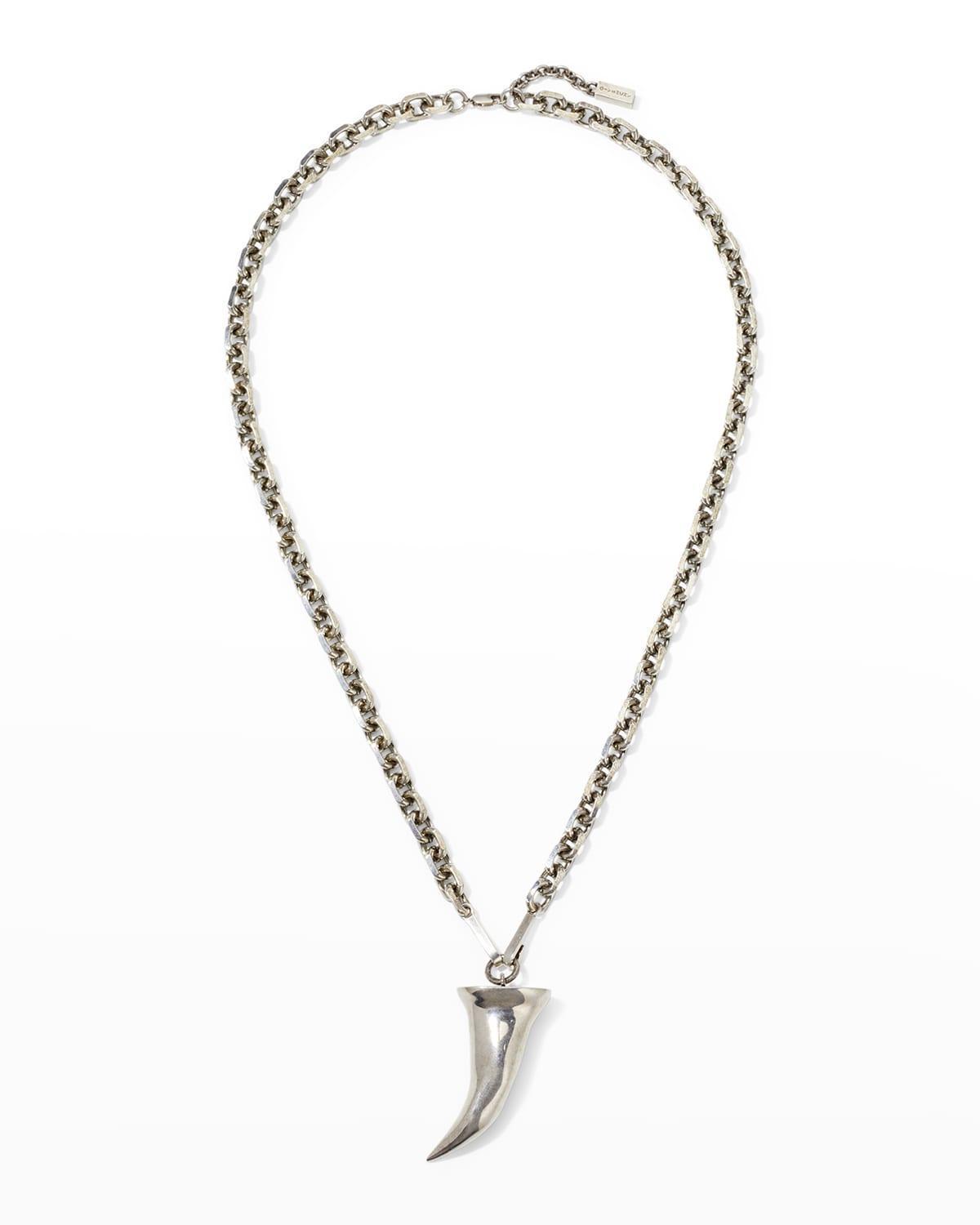 Mens Horn Pendant Chain Necklace Product Image