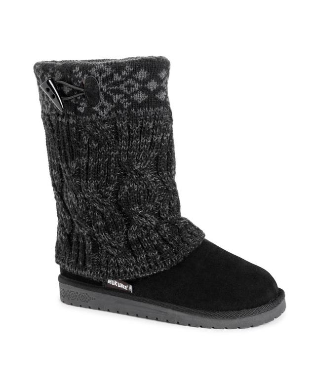 Essentials by MUK LUKS Cheryl Womens Knit Winter Boots Grey Product Image