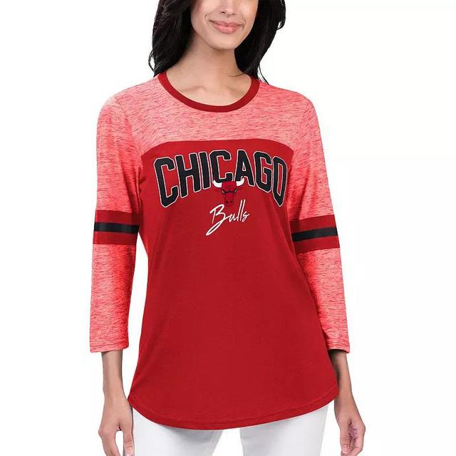 Womens G-III 4Her by Carl Banks Chicago Bulls Play the Game Three-Quarter Sleeve T-Shirt Product Image