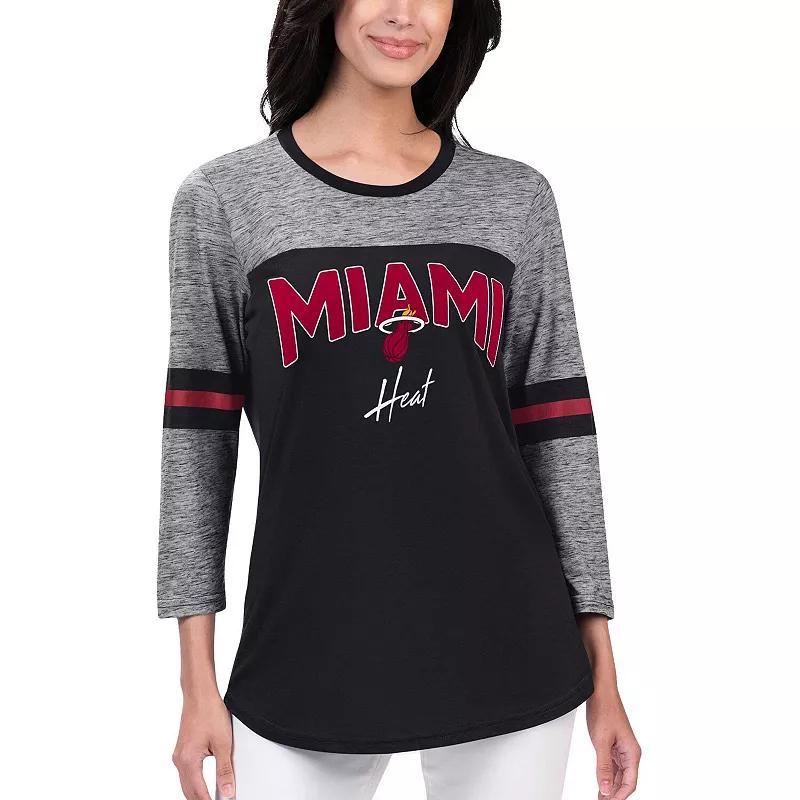 Womens G-III 4Her by Carl Banks Miami Heat Play the Game Three-Quarter Sleeve T-Shirt Product Image