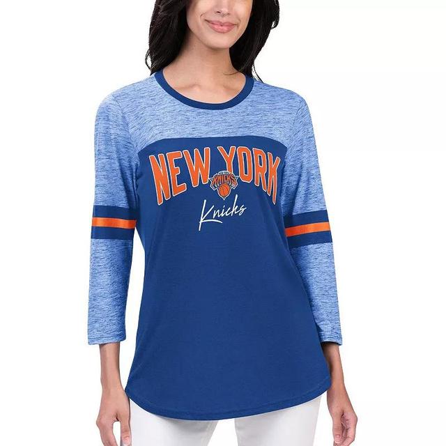 Womens G-III 4Her by Carl Banks New York Knicks Play the Game Three-Quarter Sleeve T-Shirt Product Image