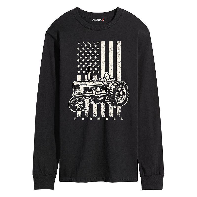 Mens Case IH American Flag Long Sleeve Graphic Tee Red Product Image