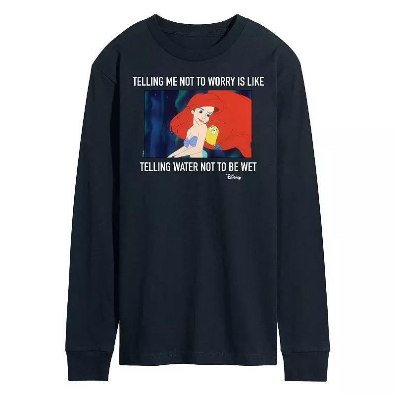 Disneys The Little Mermaid Mens Long Sleeve Tee Blue Product Image