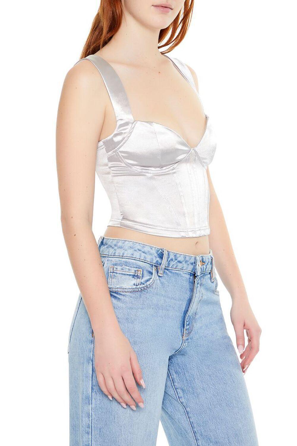 Metallic Sweetheart Crop Top | Forever 21 Product Image