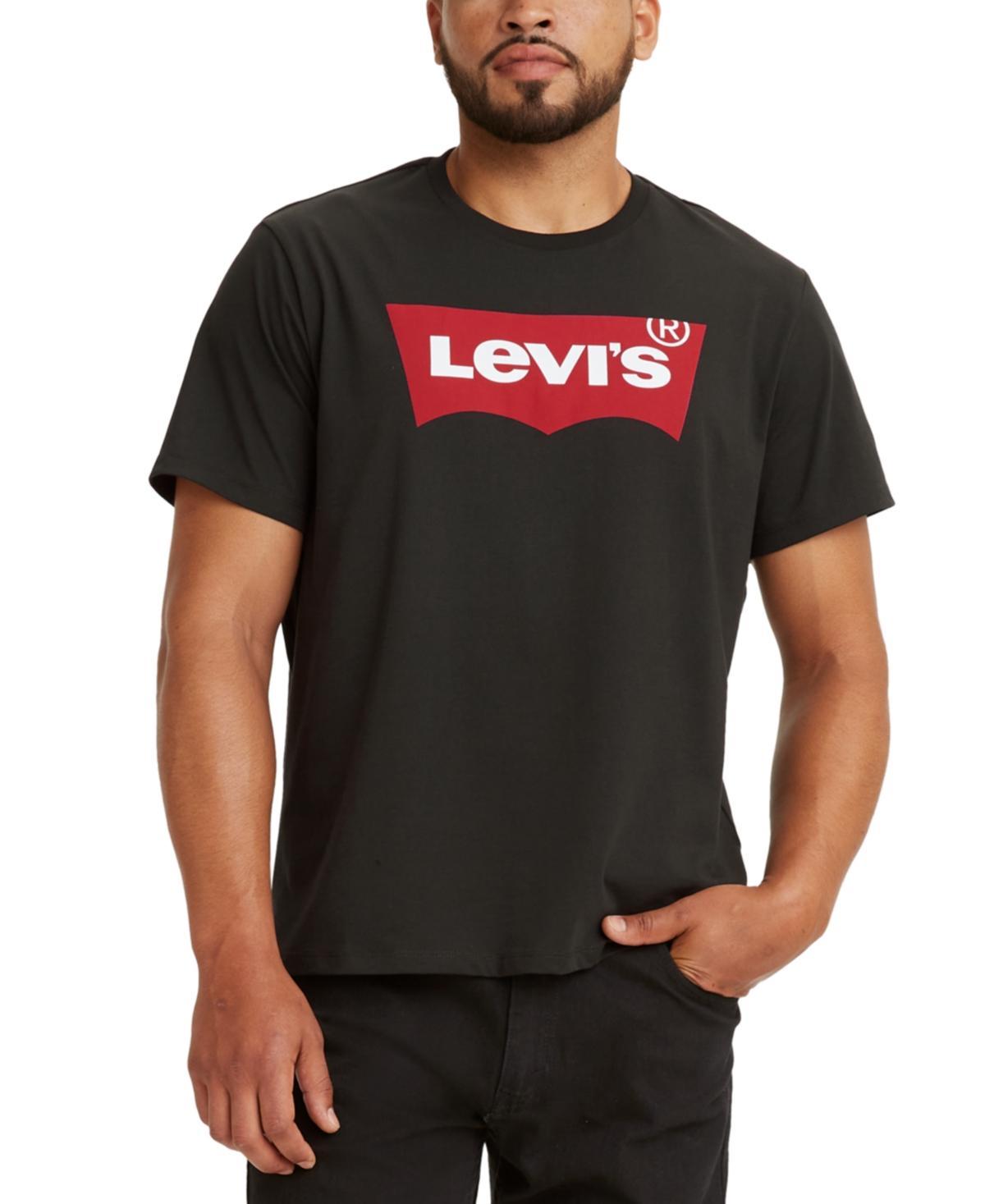 Levis Mens Classic Fit Short Sleeve Batwing Logo Crewneck T-Shirt - Black M Product Image