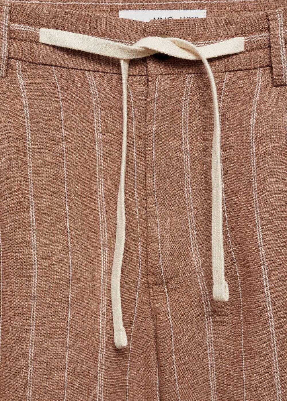 Mango Mens Drawstring Detail Striped Bermuda Shorts Product Image