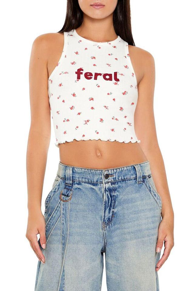 Floral Feral Cropped Tank Top | Forever 21 Product Image