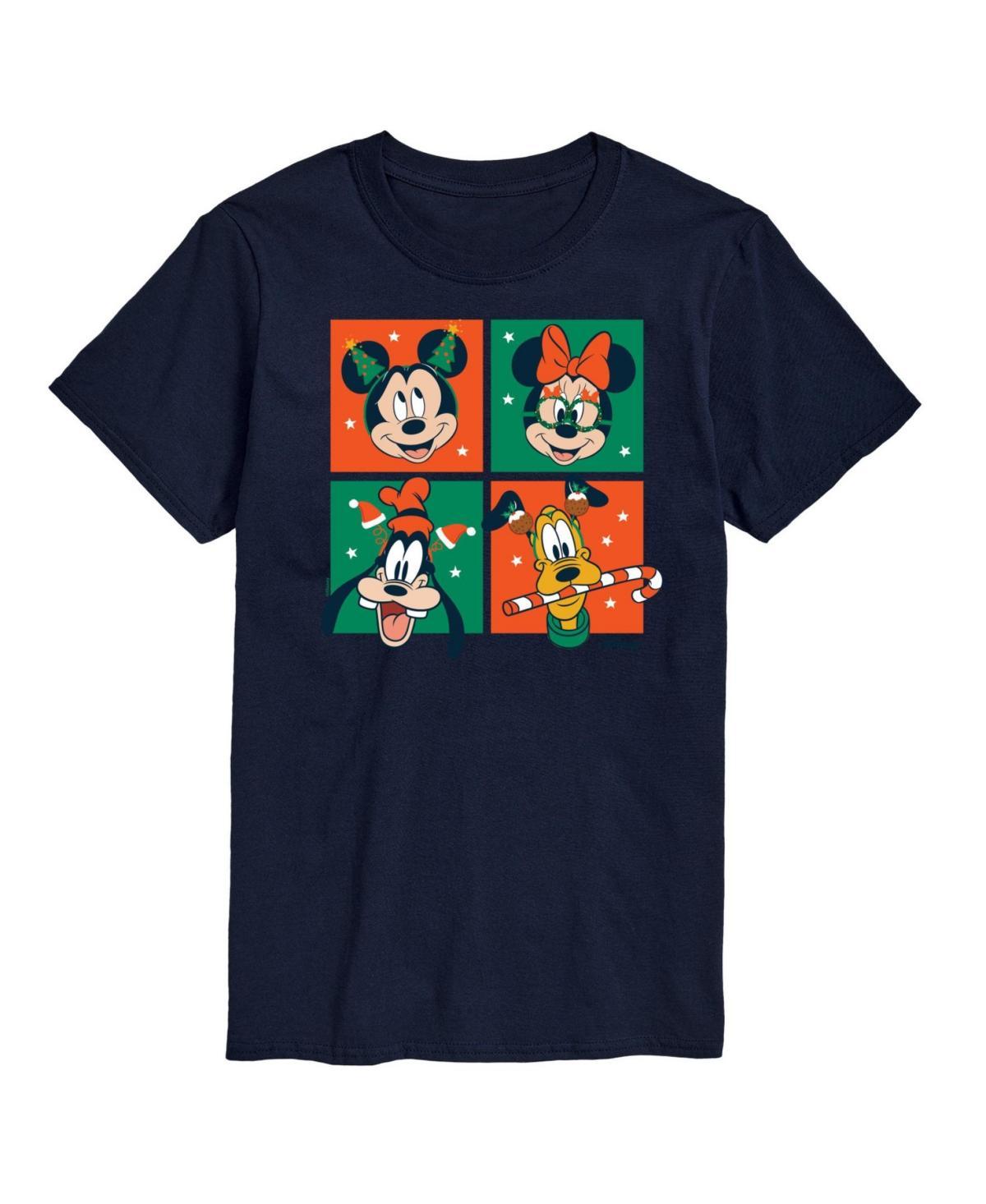 Disneys Mickey Mouse & Friends Mens Christmas Grid Graphic Tee Product Image