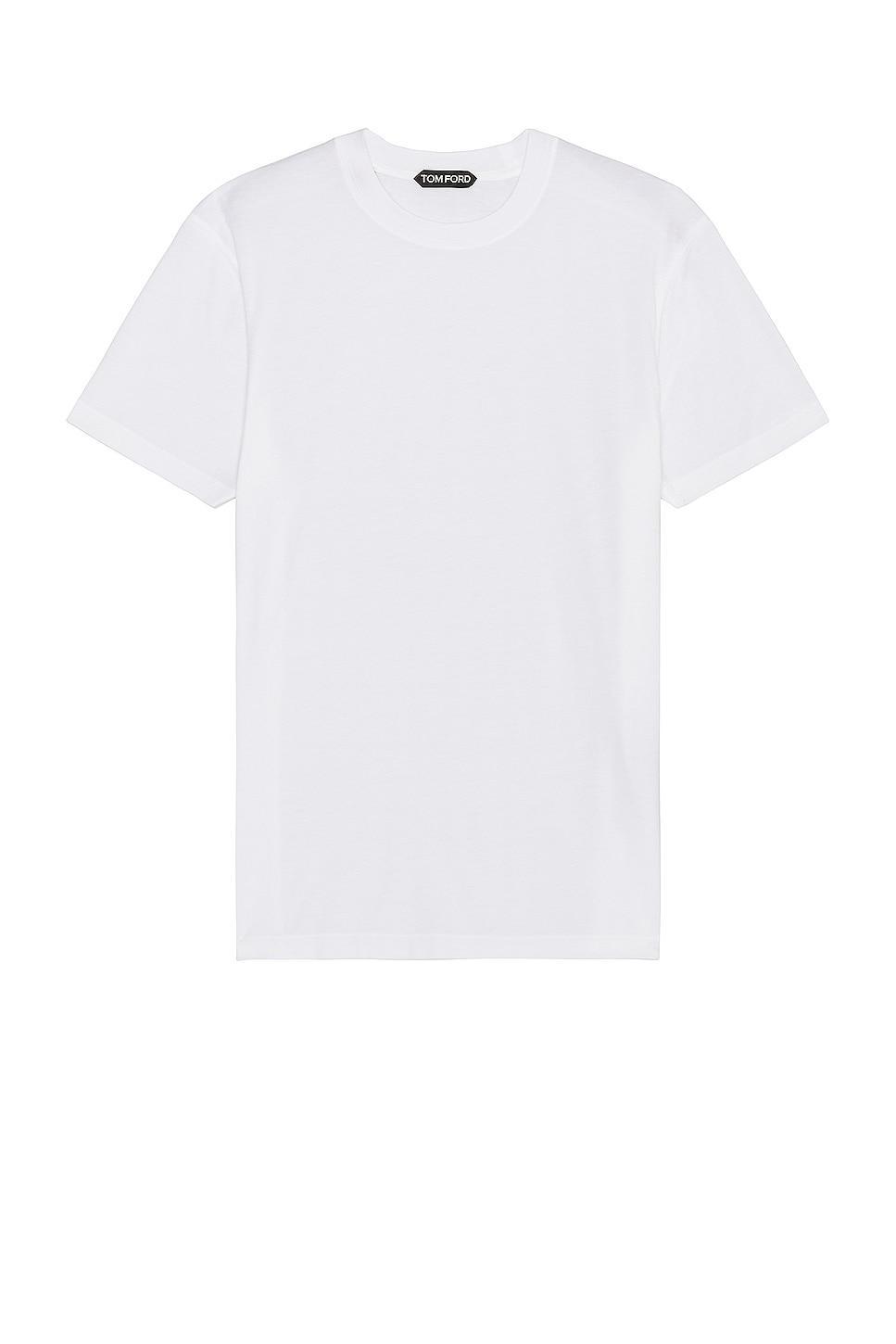 TOM FORD Lyocell Cotton Short Sleeve Tee in Chocolate Product Image