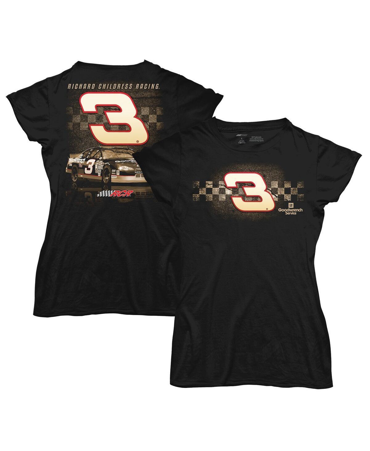 Womens Checkered Flag Sports Black Richard Childress Racing Goodwrench T-shirt Product Image