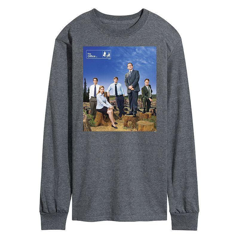 Mens The Office Cast Photo Long Sleeve Tee Dark Grey Product Image