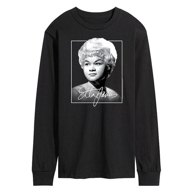 Mens Etta James Long Sleeve Tee Black Product Image