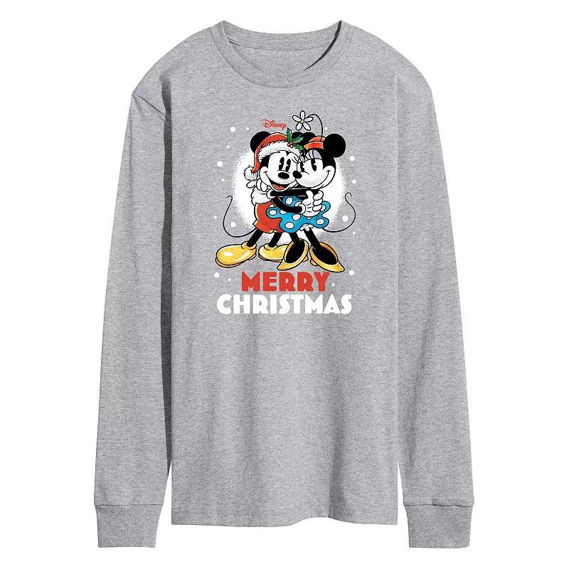 Disneys Mickey & Minnie Mouse Mens Merry Christmas Long Sleeve Graphic Tee Product Image