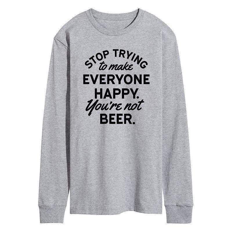 Mens Happy Beer Long Sleeve Graphic Tee Product Image