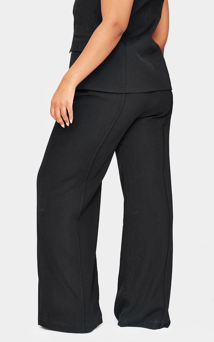 Plus Premium Black Seam Detail Pants Product Image