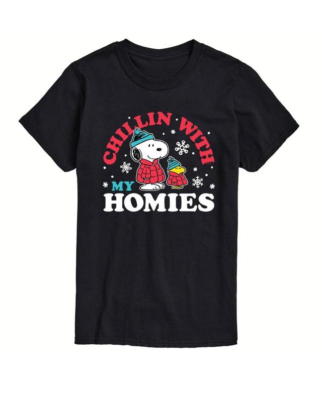 Mens Peanuts Chillin With My Homies Tee Black Product Image