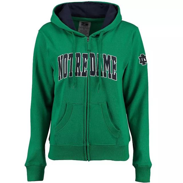 Womens Stadium Athletic Kelly Notre Dame Fighting Irish Arched Name Full-Zip Hoodie Product Image