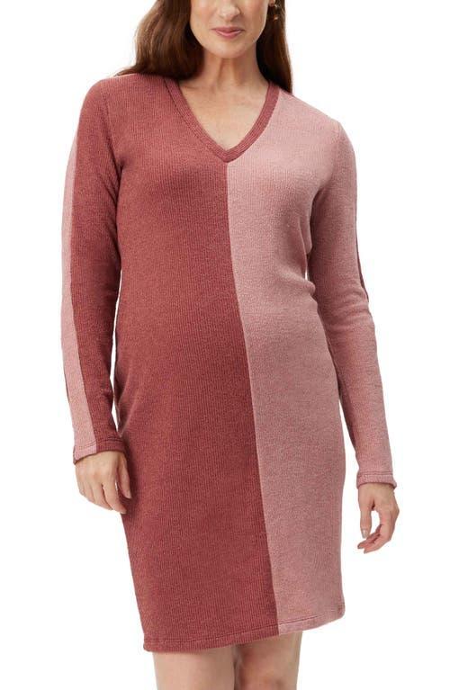 Stowaway Collection Colorblocked Long Sleeve Maternity Dress Product Image