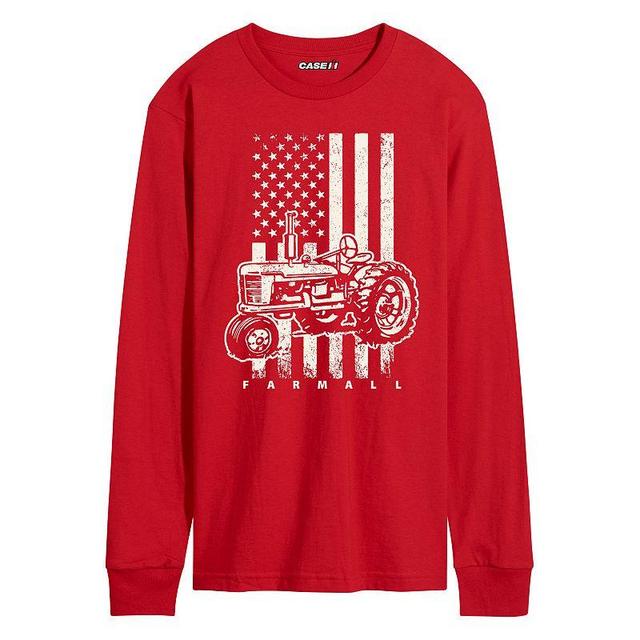 Mens Case IH American Flag Long Sleeve Graphic Tee Product Image