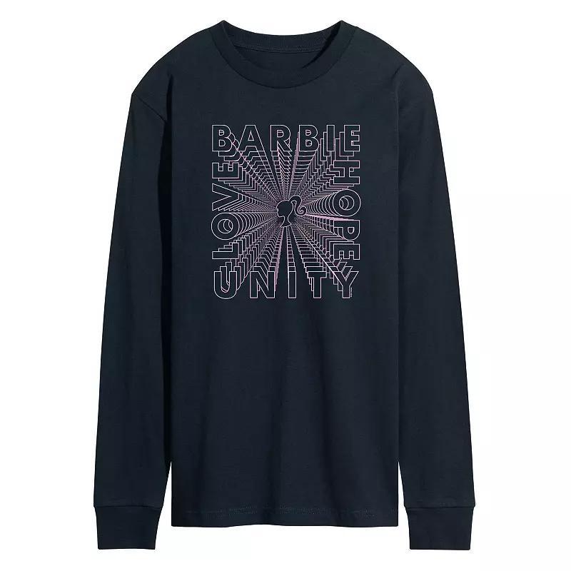 Mens Barbie Hope Unity Love Long Sleeve Graphic Tee Black Product Image