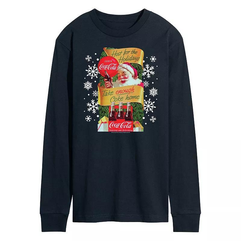 Mens CocaCola Host The Holidays Long Sleeve Graphic Tee Blue Product Image