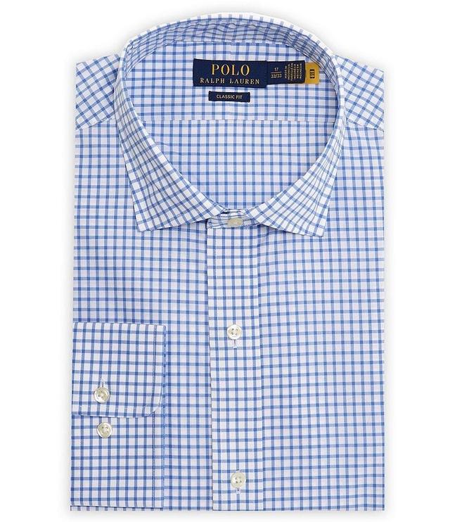 Polo Ralph Lauren Classic-Fit Spread Collar Checked Poplin Dress Shirt Product Image